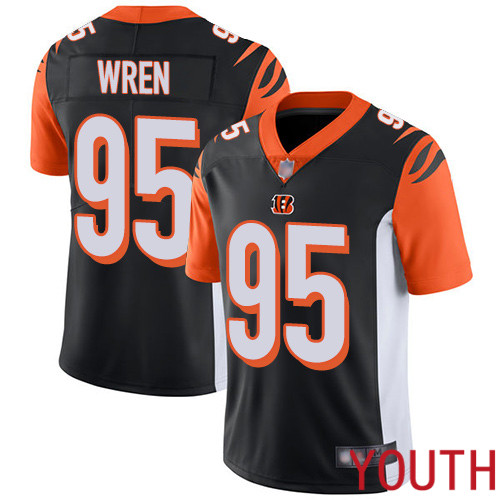 Cincinnati Bengals Limited Black Youth Renell Wren Home Jersey NFL Footballl #95 Vapor Untouchable